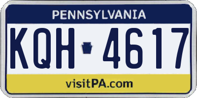 PA license plate KQH4617