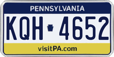 PA license plate KQH4652