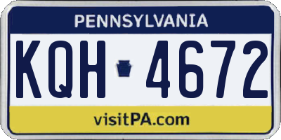 PA license plate KQH4672