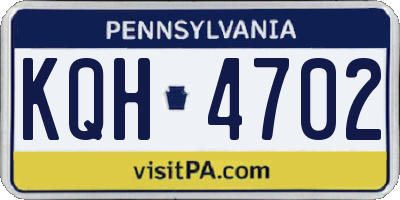 PA license plate KQH4702