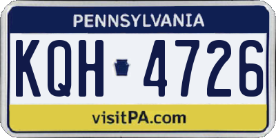 PA license plate KQH4726