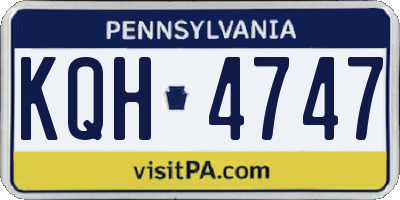 PA license plate KQH4747