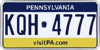 PA license plate KQH4777