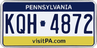 PA license plate KQH4872