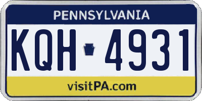PA license plate KQH4931