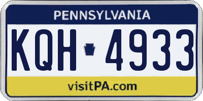 PA license plate KQH4933