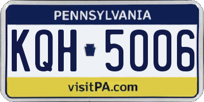 PA license plate KQH5006