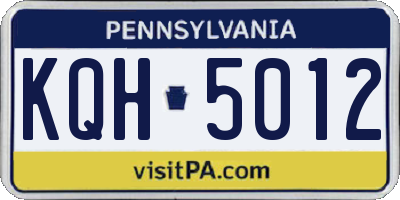 PA license plate KQH5012