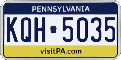 PA license plate KQH5035