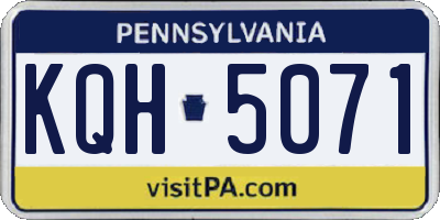 PA license plate KQH5071