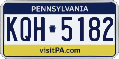 PA license plate KQH5182
