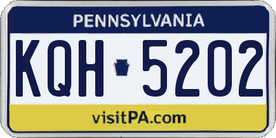 PA license plate KQH5202