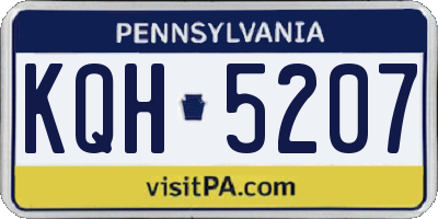 PA license plate KQH5207