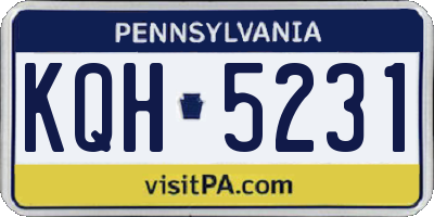 PA license plate KQH5231