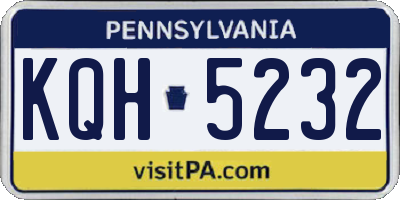 PA license plate KQH5232