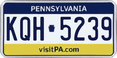 PA license plate KQH5239