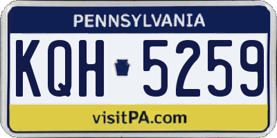 PA license plate KQH5259