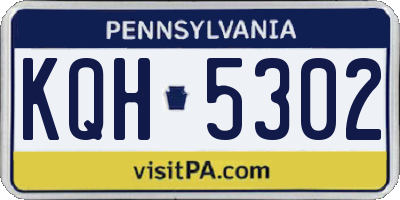 PA license plate KQH5302
