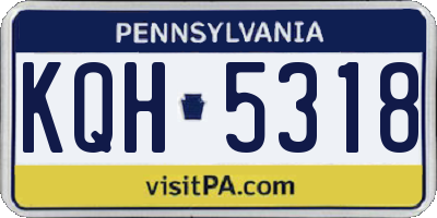 PA license plate KQH5318