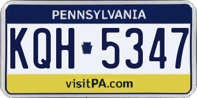 PA license plate KQH5347