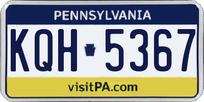 PA license plate KQH5367