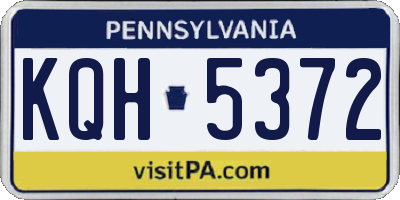 PA license plate KQH5372