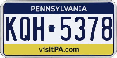 PA license plate KQH5378