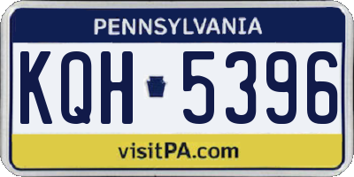 PA license plate KQH5396