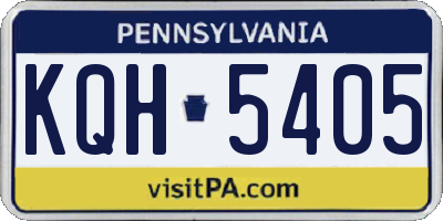 PA license plate KQH5405