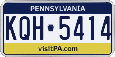 PA license plate KQH5414