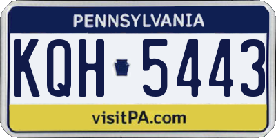 PA license plate KQH5443