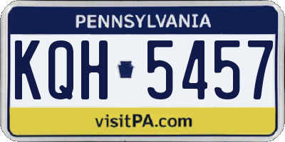 PA license plate KQH5457