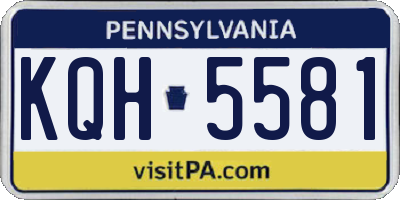 PA license plate KQH5581
