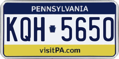 PA license plate KQH5650