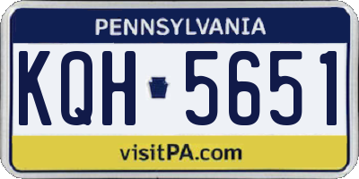 PA license plate KQH5651