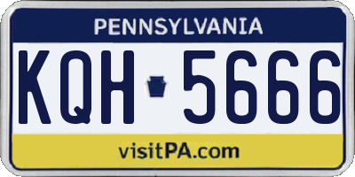 PA license plate KQH5666