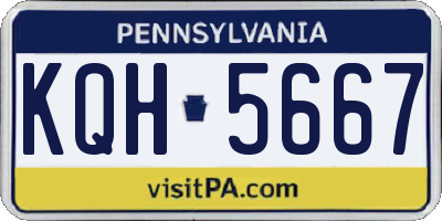 PA license plate KQH5667