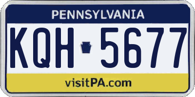 PA license plate KQH5677