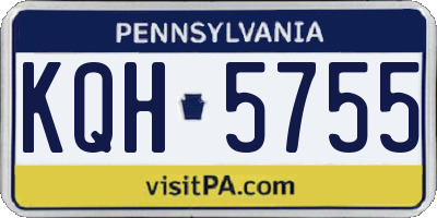 PA license plate KQH5755