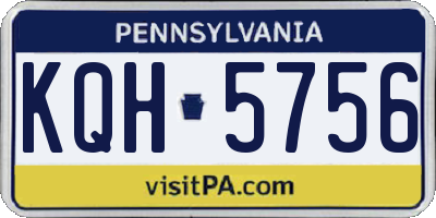 PA license plate KQH5756
