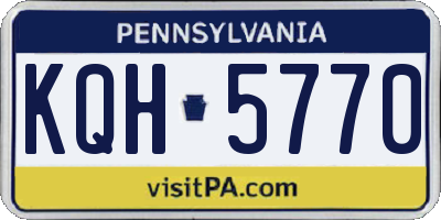 PA license plate KQH5770