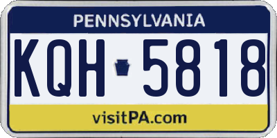 PA license plate KQH5818
