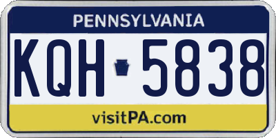 PA license plate KQH5838