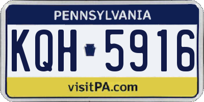PA license plate KQH5916