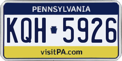 PA license plate KQH5926