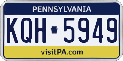 PA license plate KQH5949