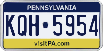 PA license plate KQH5954