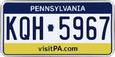 PA license plate KQH5967