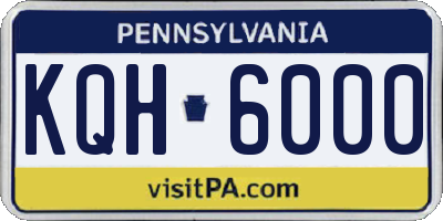 PA license plate KQH6000