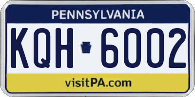 PA license plate KQH6002